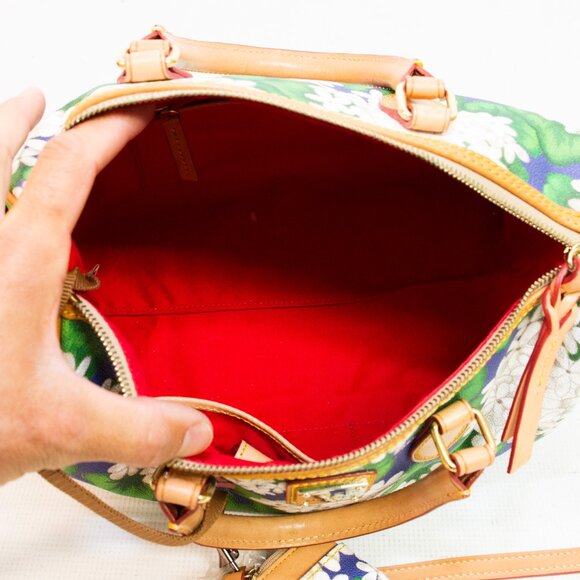 Dooney & Bourke Hydrangea Monogram Dome Zip Satchel - Picture 7 of 11